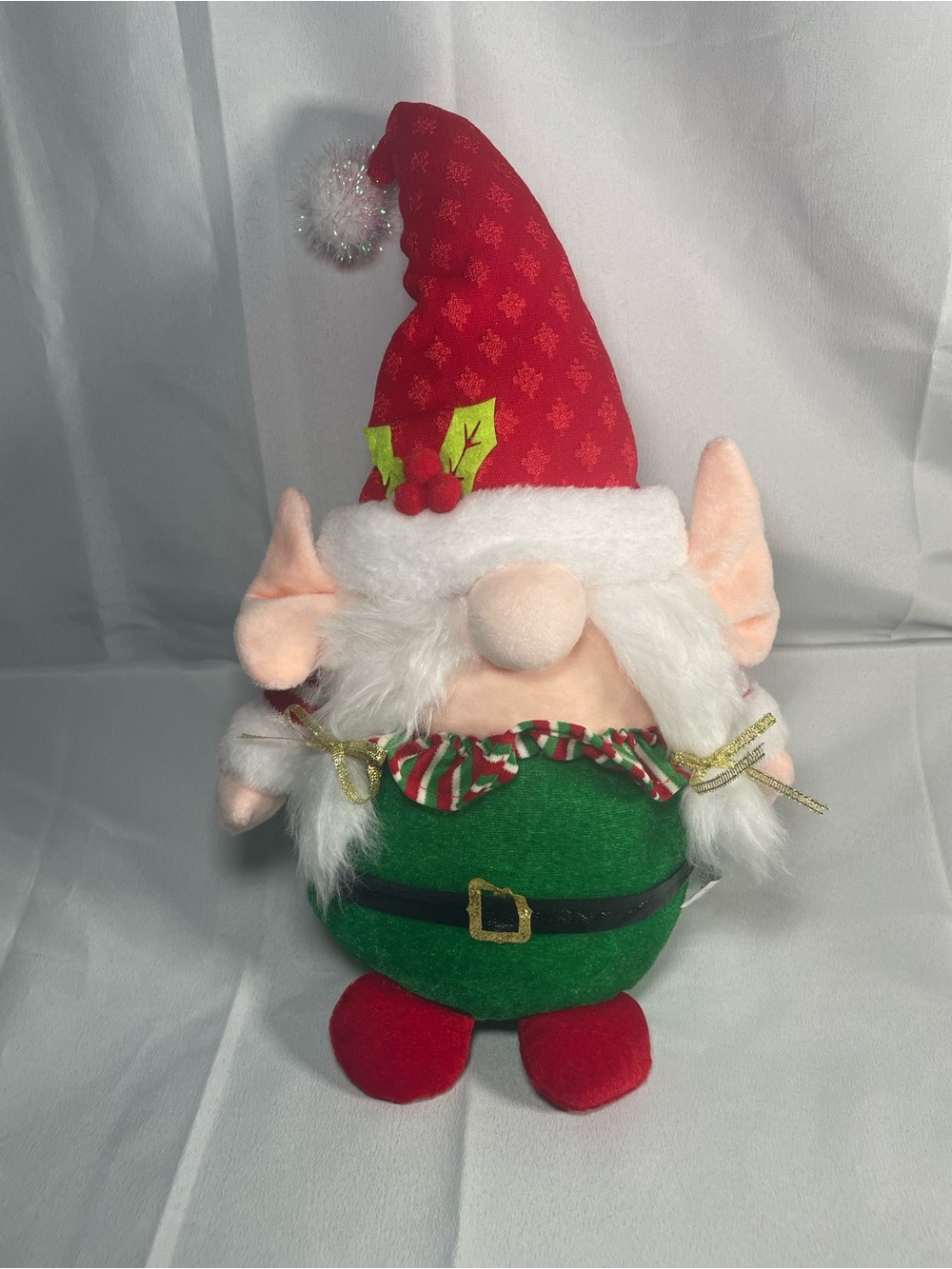 Tinsel‎ Elf Gnome Plush in Red and Green